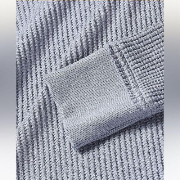 FAHERTY LEGEND WAFFLE LAYERING CREW Gray Blue Color XS - Picture 3 of 8